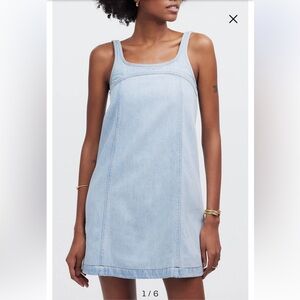 Madewell Denim A-Line Sleeveless Mini Dress in Fitzgerald Wash- Size 6
